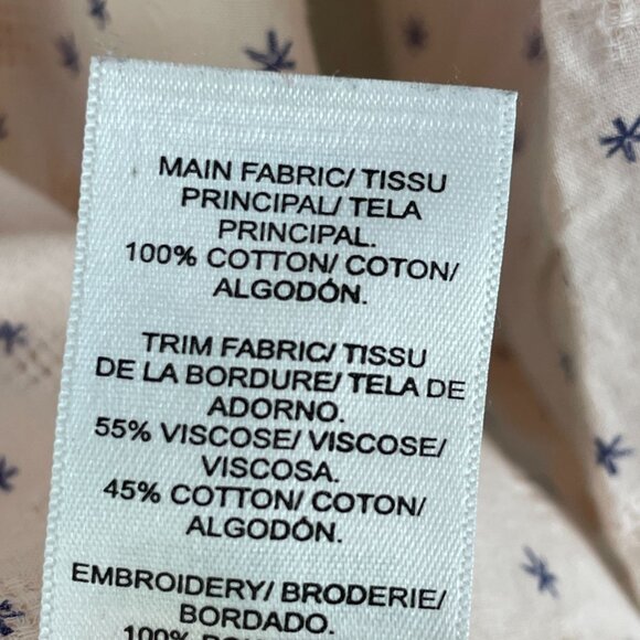 Lucky Brand Womens Medium Embroidered Peasant Blouse Tassel Tie Neck Shirt Top - Picture 5 of 10